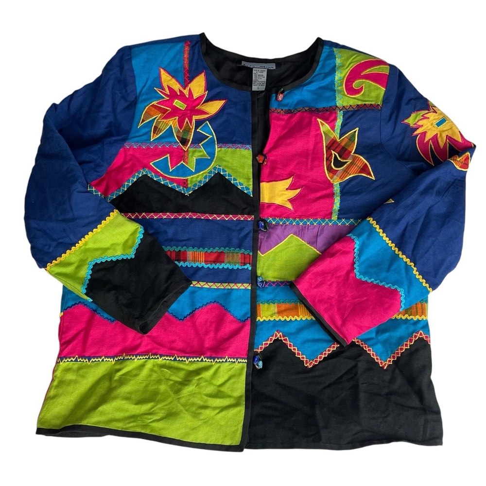 NWT Indigo Moon Rainbow Patchwork‎ Boho Embroider… - image 6